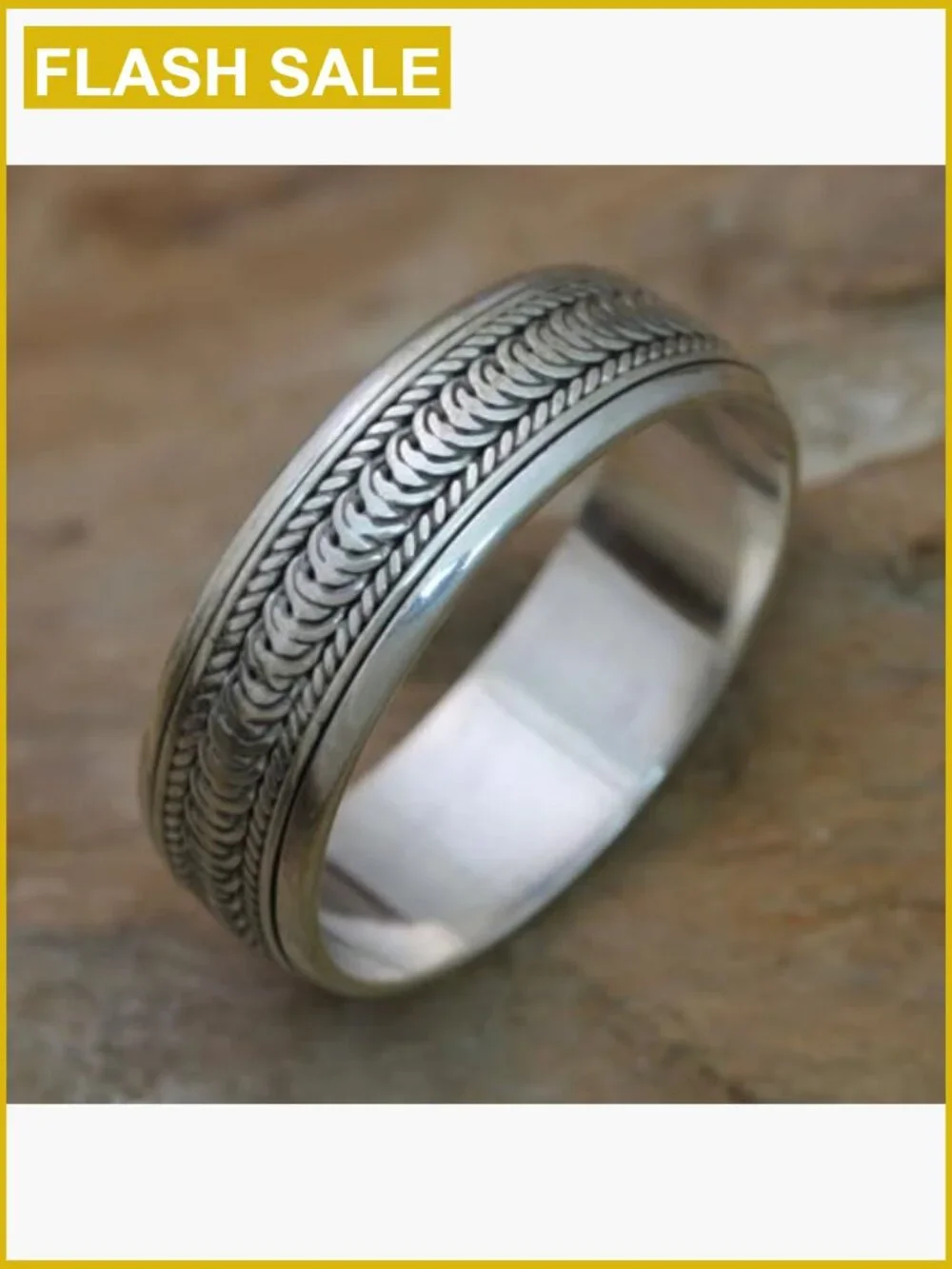 Handcrafted Sterling Silver Meditation Spinner Ring Band
